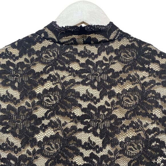 TALBOTS Black Lace Top Size 6 Evening Blouse Womens Light Cardigan Jacket - Picture 8 of 15